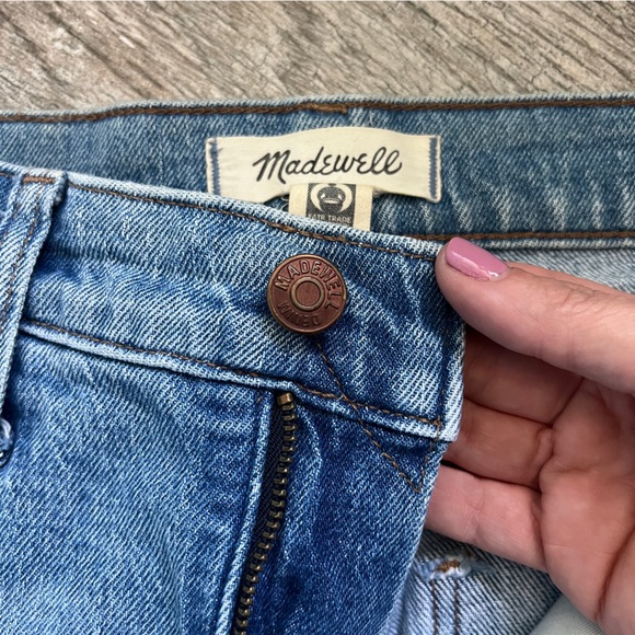 Madewell The Perfect Vintage Straight Blue Denim Jeans, Distressed Women Size 26 - Picture 2 of 11